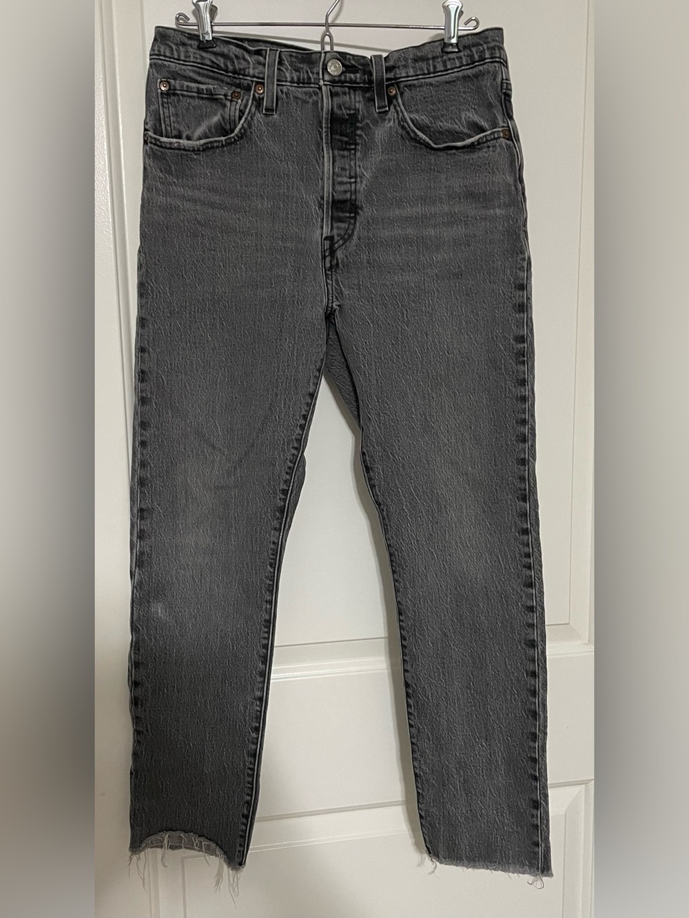 Levi's  501 Charcoal Skinny Leg Jeans-Button Front W30 L28